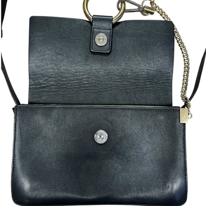 CHLOE Suede Calfskin Faye Shoulder Bag Black Gold Hardware CH2222