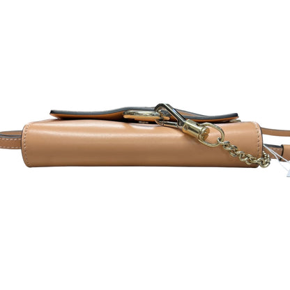 CHLOE Suede Calfskin Faye Shoulder Bag Pink Beige Gold Hardware CH2223