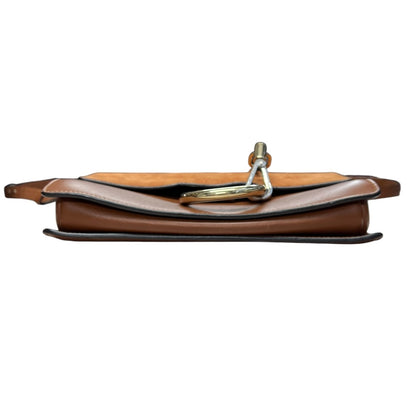 CHLOE Suede Calfskin Faye Shoulder Bag Brown Gold Hardware CH2221