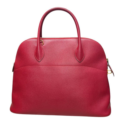 HERMES Courchevel Bolide Handbag Red Gold Hardware HE481
