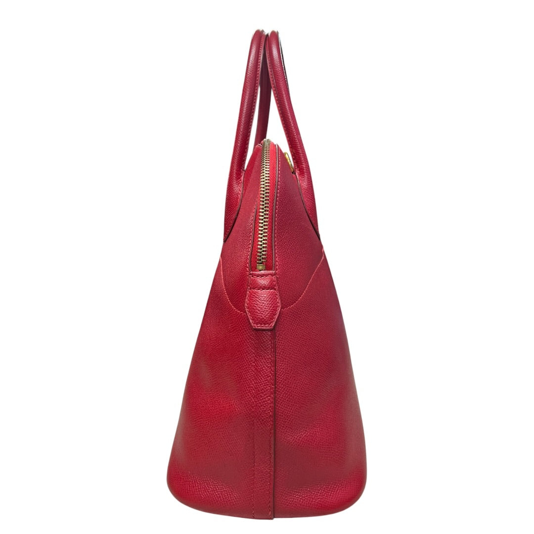 HERMES Courchevel Bolide Handbag Red Gold Hardware HE481