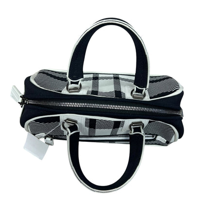 CHRISTIAN DIOR Check Jacquard Vibe Bowling Bag Black White Silver Hardware Ch2224