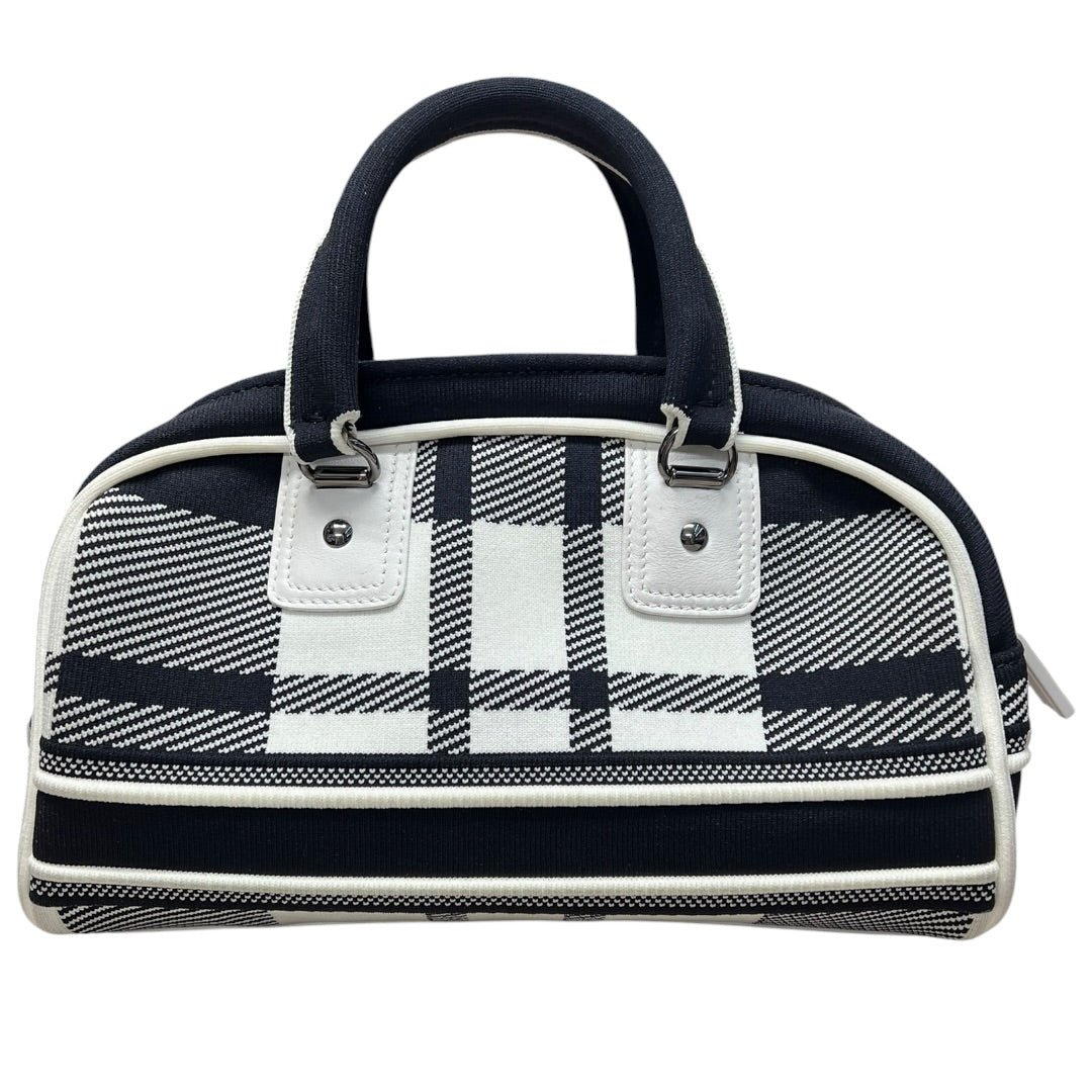 CHRISTIAN DIOR Check Jacquard Vibe Bowling Bag Black White Silver Hardware Ch2224