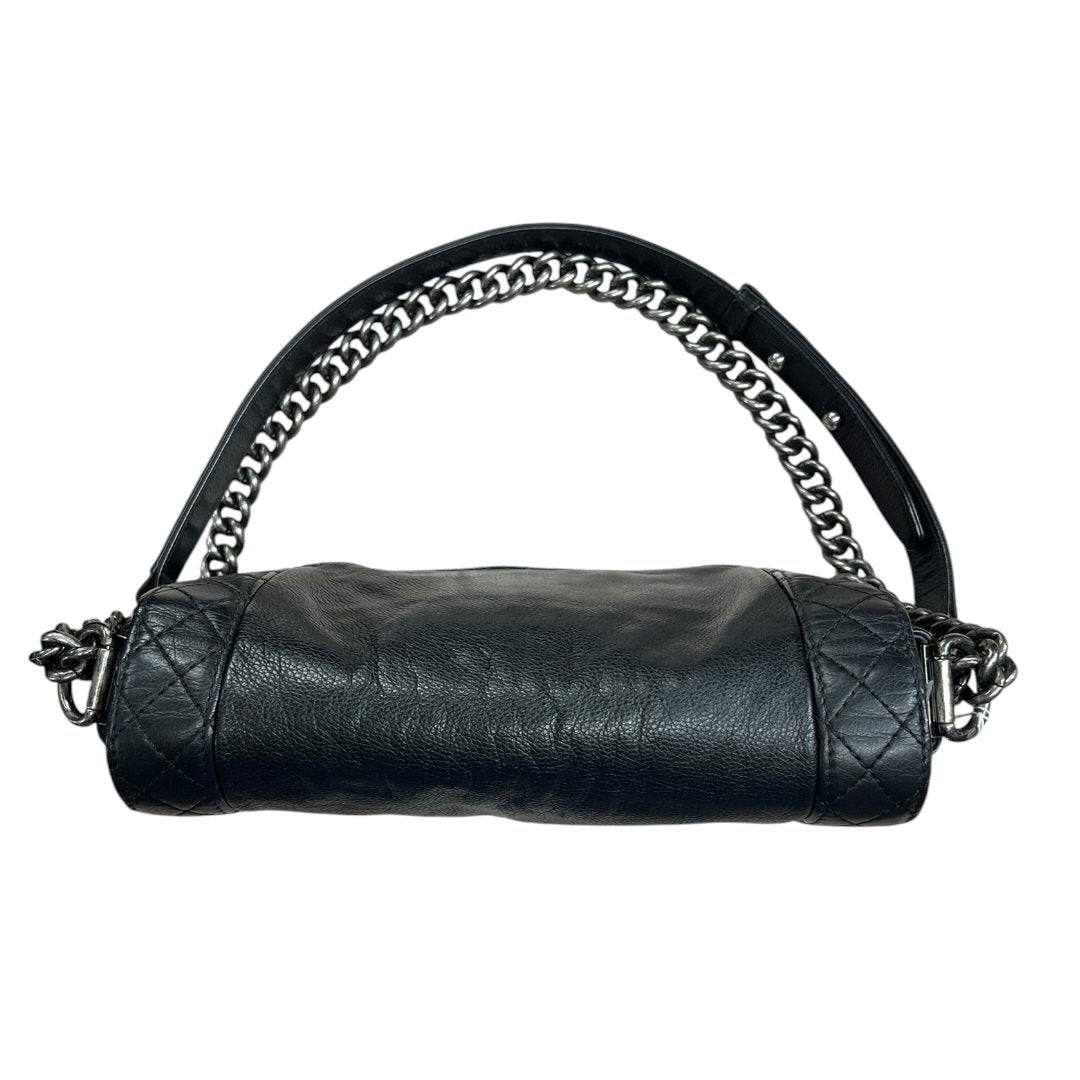 CHANEL Aged Calfskin Boy Bag Shoulder Bag Black Aged Silver Hardware CH2238