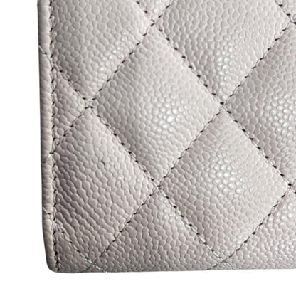 CHANEL Caviar Classic Small Trifold Wallet Wallet Pink Gold Hardware CH2233