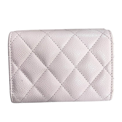 CHANEL Caviar Classic Small Trifold Wallet Wallet Pink Gold Hardware CH2233