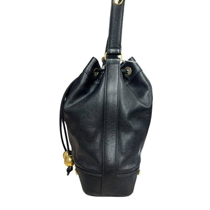 CHANEL Caviar Triple CC Drawstring Bucket Bag Shoulder Bag, Bucket Bag Black Gold Hardware CH2232
