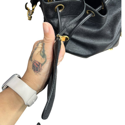 CHANEL Caviar Triple CC Drawstring Bucket Bag Shoulder Bag, Bucket Bag Black Gold Hardware CH2232