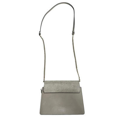 CHLOÉ Leather and Suede Faye Shoulder Bag Shoulder Bag Grey Gold Hardware ch2226