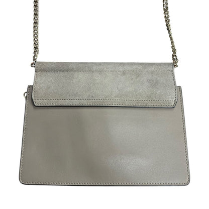 CHLOÉ Leather and Suede Faye Shoulder Bag Shoulder Bag Grey Gold Hardware ch2226