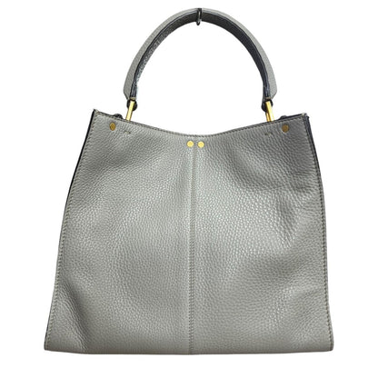 FENDI Grained Leather Peekaboo Essentially Handbag Gray Gold Hardware FE397