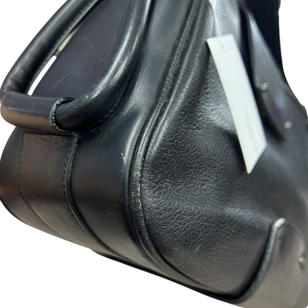CHLOÉ Grained Leather Shoulder Bag Black Gold Hardware ch2229