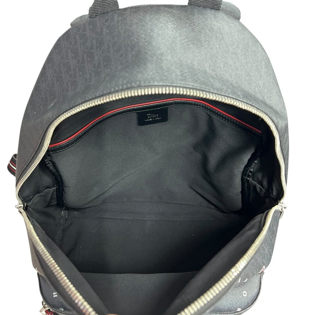 DIOR Oblique Technical Fabric Backpack Backpack Black Silver Hardware Ch2228