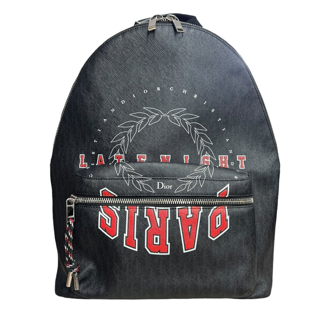 DIOR Oblique Technical Fabric Backpack Backpack Black Silver Hardware Ch2228