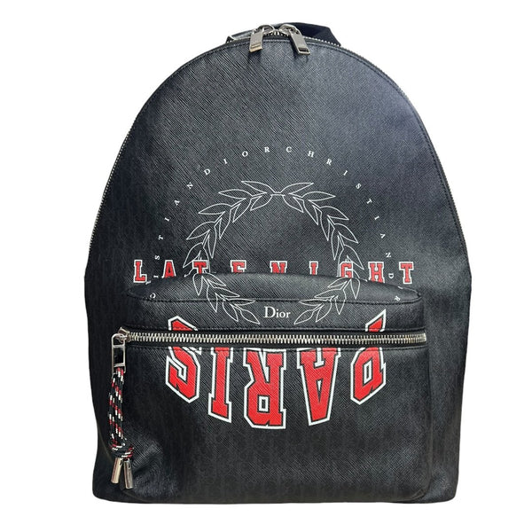 DIOR Oblique Technical Fabric Backpack Backpack Black Silver Hardware Ch2228