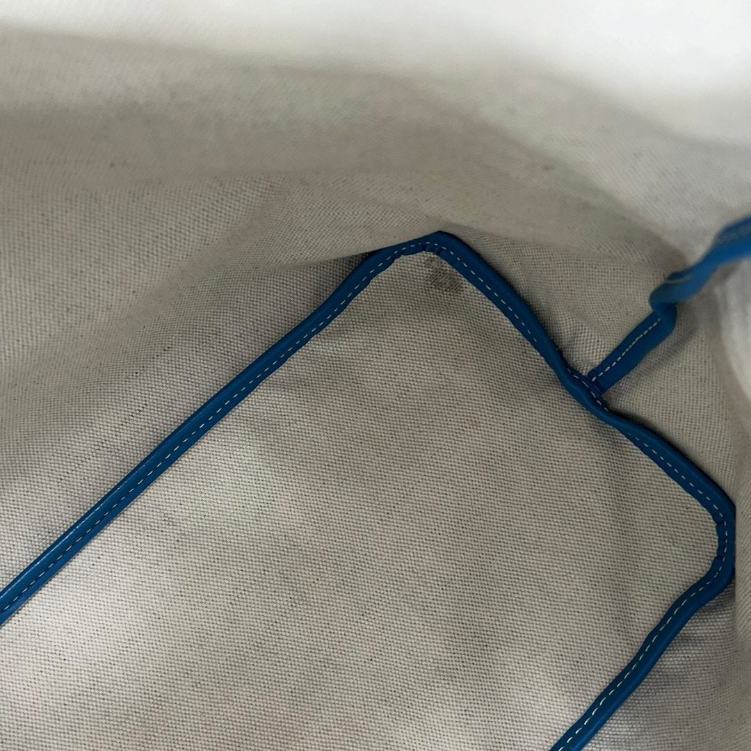 GOYARD Goyardine Canvas Saint Louis GM Tote Blue Silver Hardware GO34