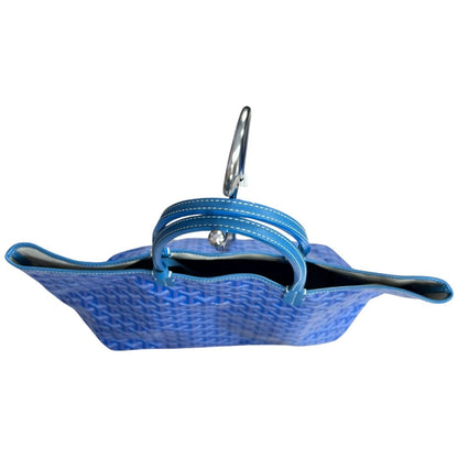 GOYARD Goyardine Canvas Saint Louis GM Tote Blue Silver Hardware GO34