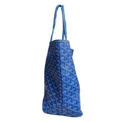 GOYARD Goyardine Canvas Saint Louis GM Tote Blue Silver Hardware GO34