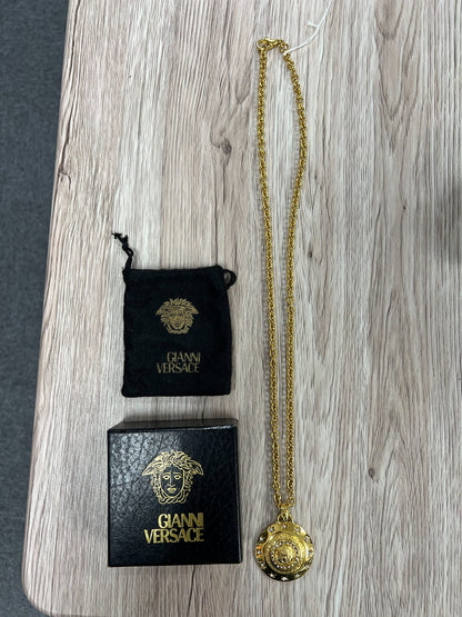 VERSACE Gold-tone Metal Medusa Medallion Necklace Gold Gold Hardware je75
