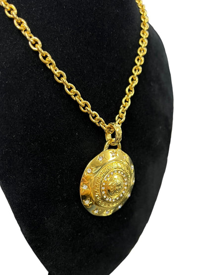 VERSACE Gold-tone Metal Medusa Medallion Necklace Gold Gold Hardware je75