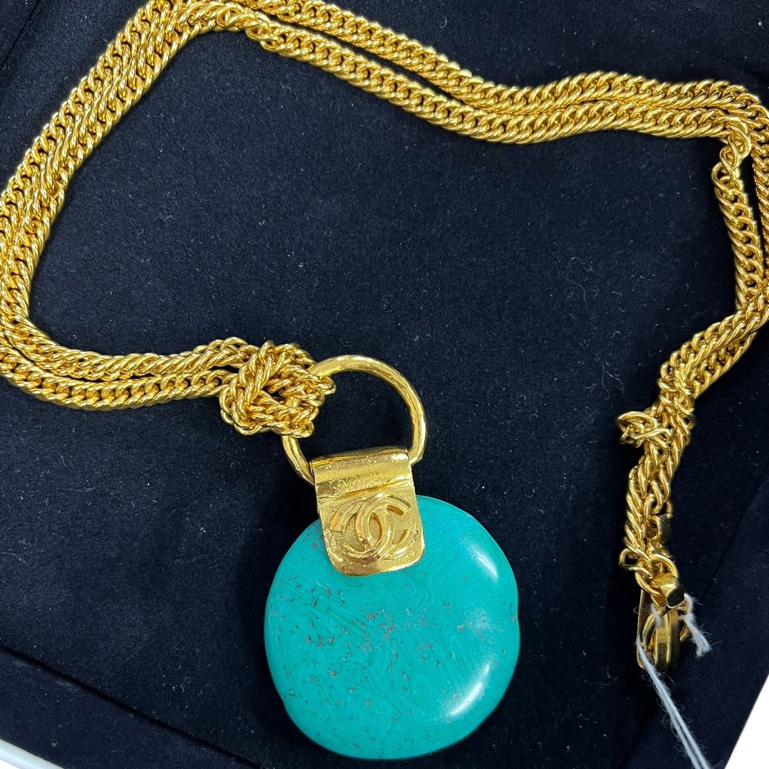 CHANEL Gold-tone, Turquoise Gold, Turquoise Gold Hardware CH2242