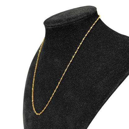 UNBRANDED Accessory K18 Gold Beaded Chain Necklace Gold Gold Hardware je70