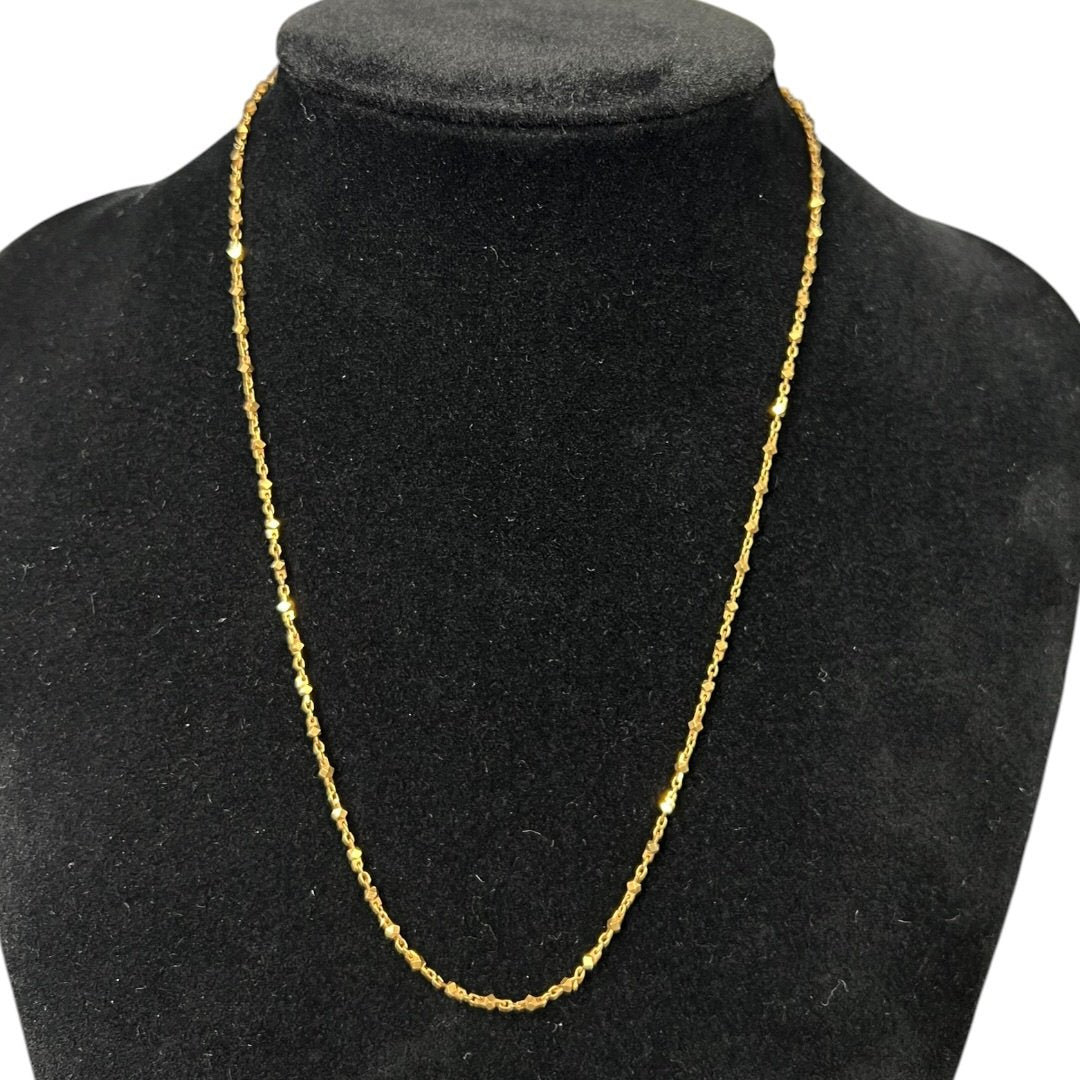 UNBRANDED Accessory K18 Gold Beaded Chain Necklace Gold Gold Hardware je70