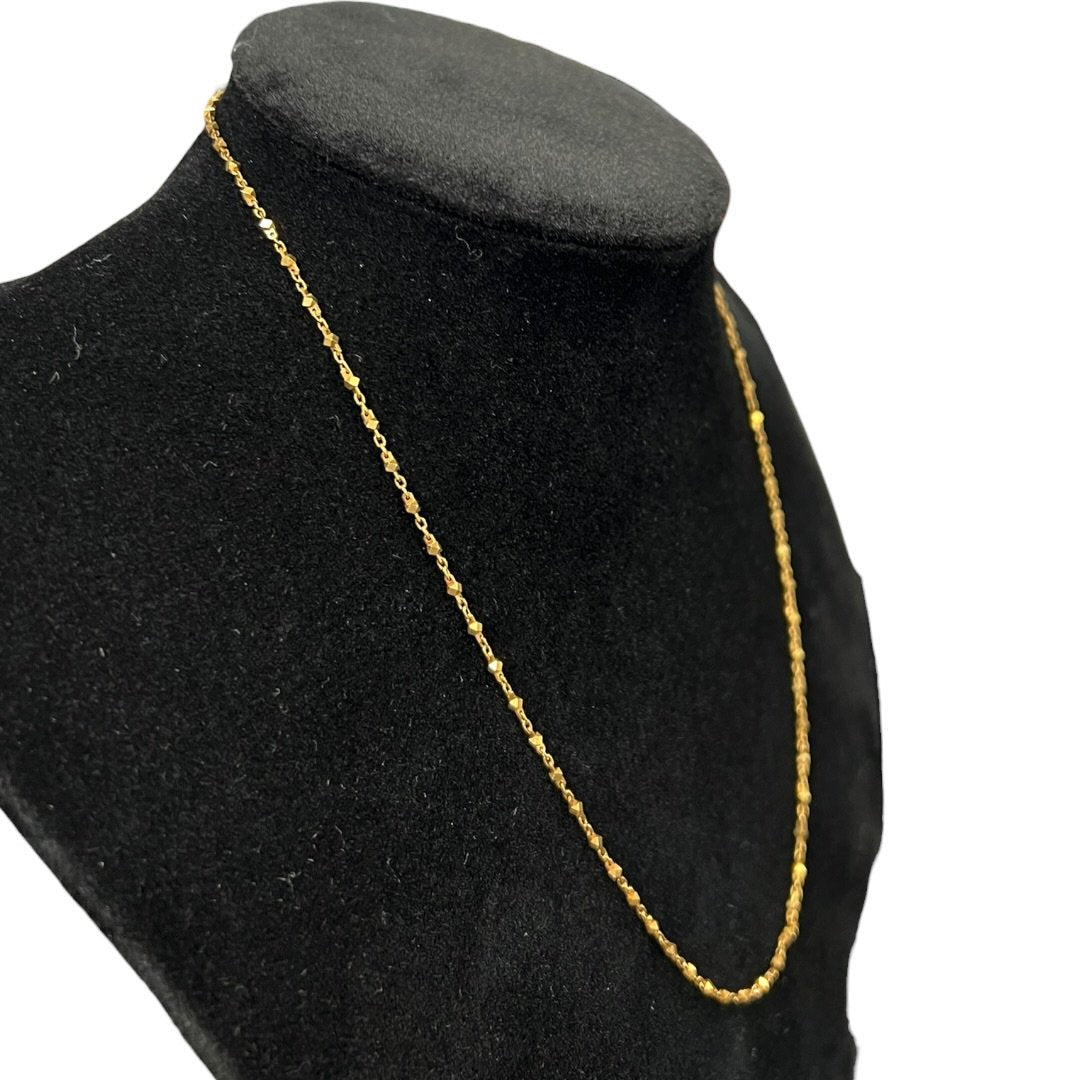 UNBRANDED Accessory K18 Gold Beaded Chain Necklace Gold Gold Hardware je70