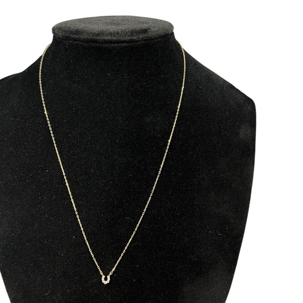 UNBRANDED Accessory TSUTSUMI K10 Gold, Diamond Horseshoe Diamond Necklace Gold Gold Hardware je73