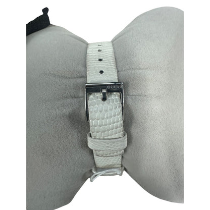 GUCCI Leather U-Play Watch White Silver Hardware NJ105