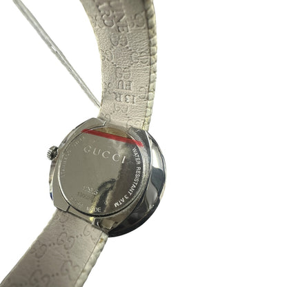 GUCCI Leather U-Play Watch White Silver Hardware NJ105