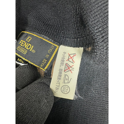 FENDI Zucca Knit Cardigan Black Beige NJ103