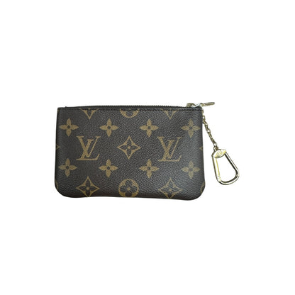 LOUIS VUITTON Monogram Pochette Cles Pouch Brown Gold Hardware NJ101