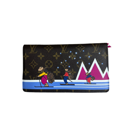 LOUIS VUITTON Monogram Pochette Weekend Chain Wallet Brown Gold Hardware NJ98