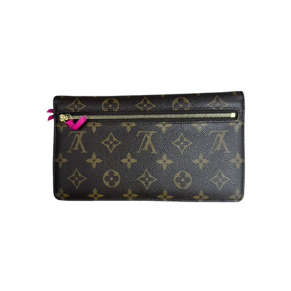 LOUIS VUITTON Monogram Pochette Weekend Chain Wallet Brown Gold Hardware NJ98