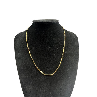 K18 Yellow Gold Design Chain Necklace 4.36g je76