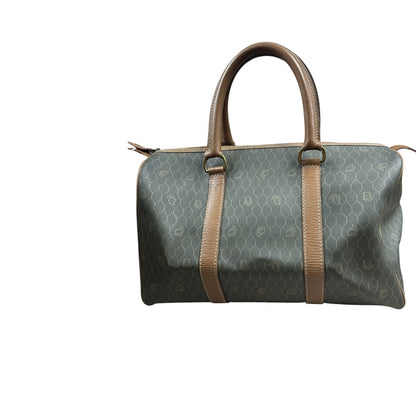 CHRISTIAN DIOR Honeycomb Boston Bag Khaki Gold Hardware Ch2244