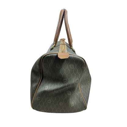 CHRISTIAN DIOR Honeycomb Boston Bag Khaki Gold Hardware Ch2244