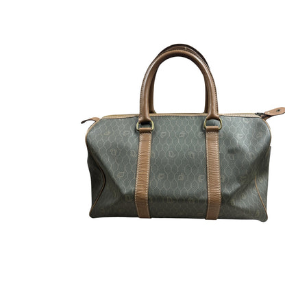 CHRISTIAN DIOR Honeycomb Boston Bag Khaki Gold Hardware Ch2244