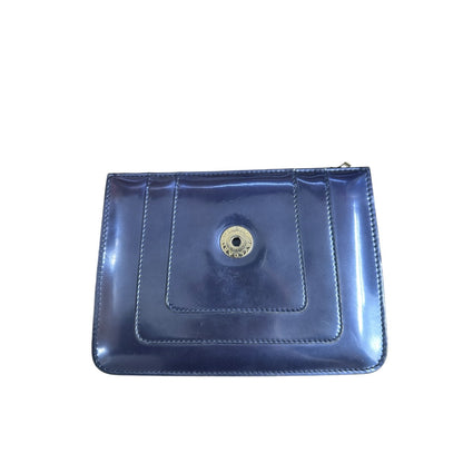 BVLGARI Metallic Calfskin Serpenti Forever Shoulder Bag Blue Light Gold Hardware BV66