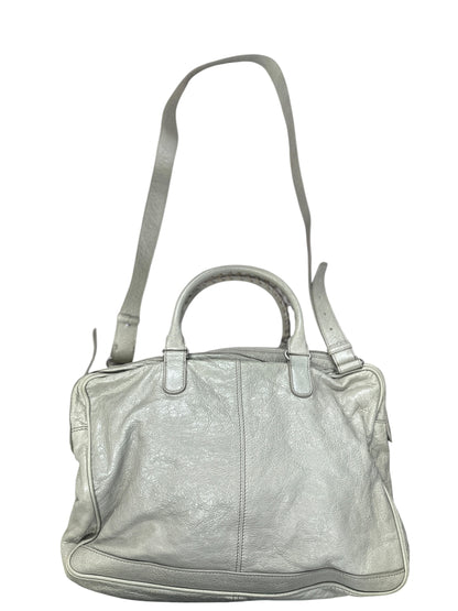 BALENCIAGA Lambskin City 2Way Shoulder Bag Light Gray Silver Hardware BA47