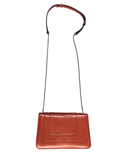 BVLGARI Leather Serpenti Forever Shoulder Bag Coral Orange Light Gold Hardware BV67