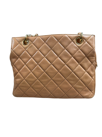 CHANEL Lambskin Matelasse 25 Chain Shoulder Bag Orange Gold Hardware CH2248