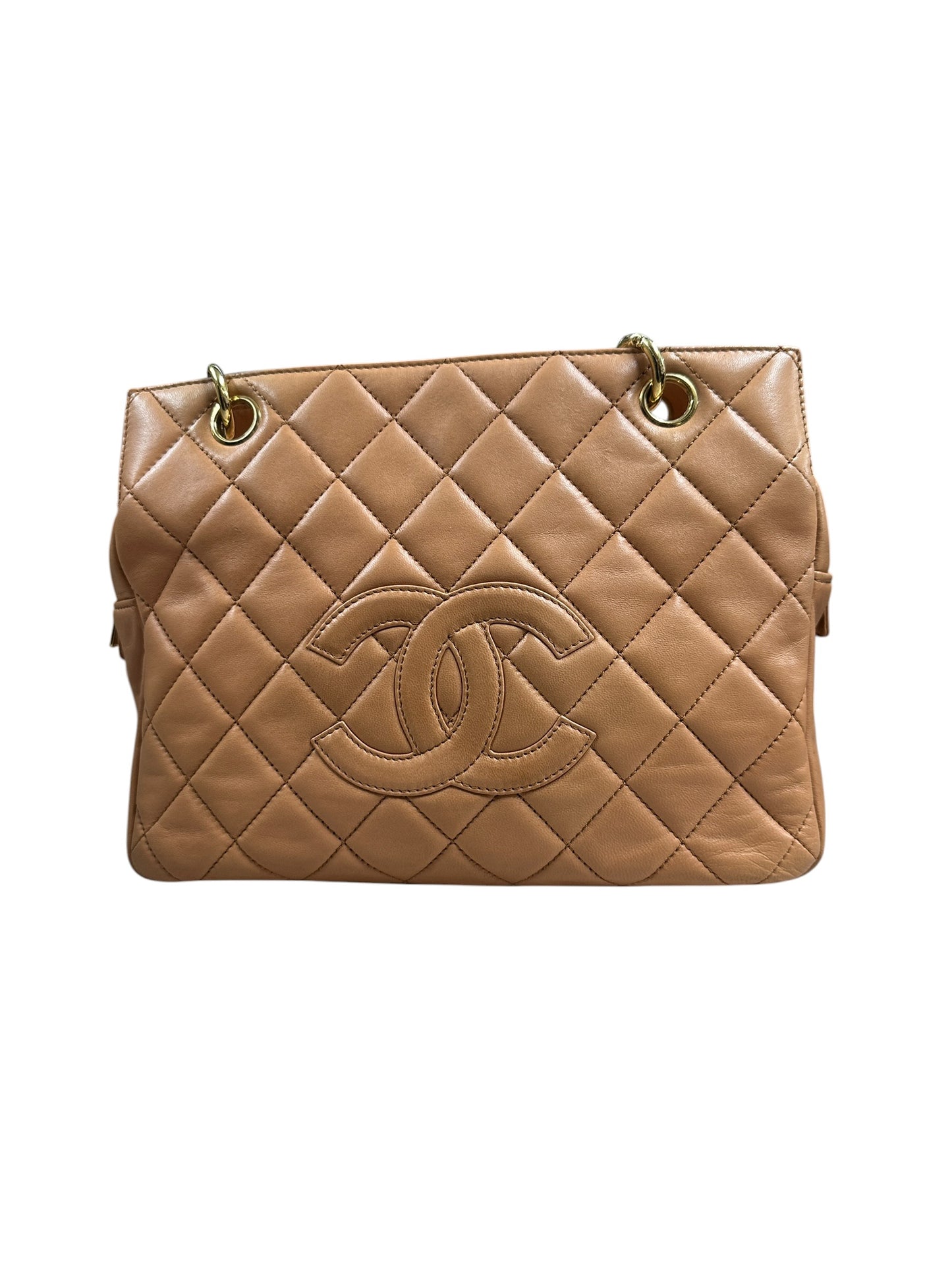 CHANEL Lambskin Matelasse 25 Chain Shoulder Bag Orange Gold Hardware CH2248