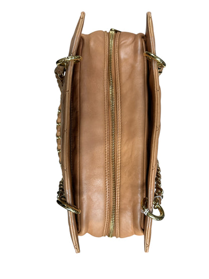 CHANEL Lambskin Matelasse 25 Chain Shoulder Bag Orange Gold Hardware CH2248