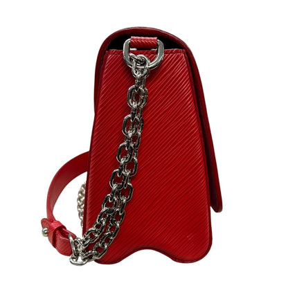 LOUIS VUITTON Epi Leather Twist Shoulder Bag Red Silver Hardware NJ161