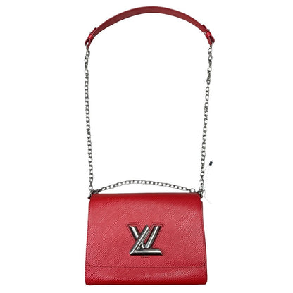 LOUIS VUITTON Epi Leather Twist Shoulder Bag Red Silver Hardware NJ161