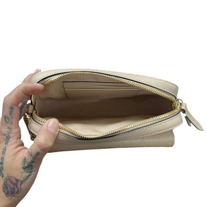 GUCCI Leather GG Matelassé Mini Bag Shoulder Bag Beige Gold Hardware NJ159
