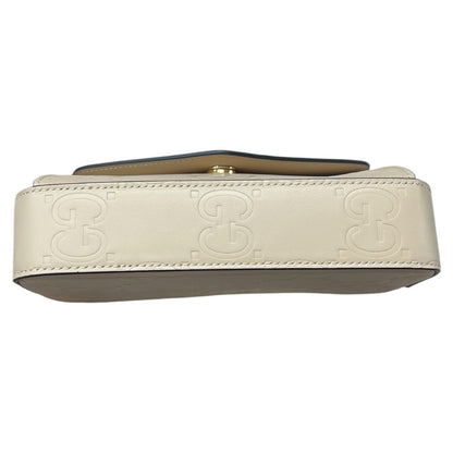 GUCCI Leather GG Matelassé Mini Bag Shoulder Bag Beige Gold Hardware NJ159