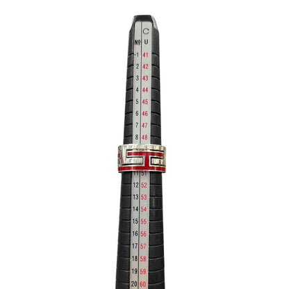HERMES Silver, Enamel Eperon d'Or Silver, Red Silver Hardware NJ160